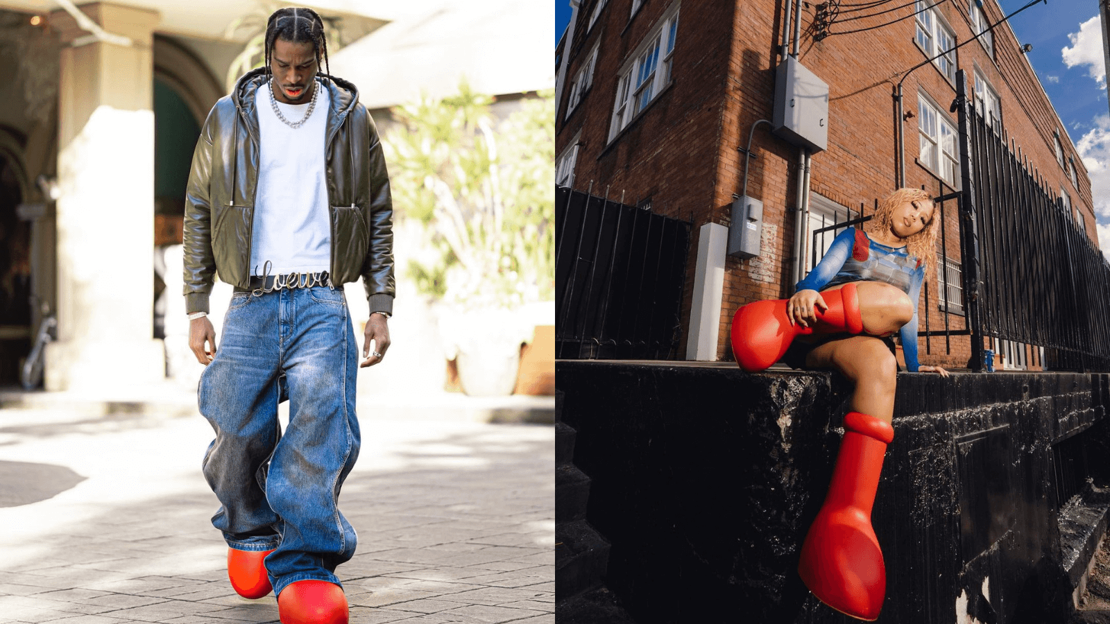 The viral red boots everyone is talking about: 'Cartoon boots for