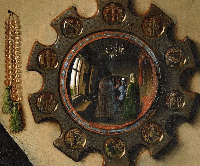 Fragments of the painting 'The Arnolfini Portrait'